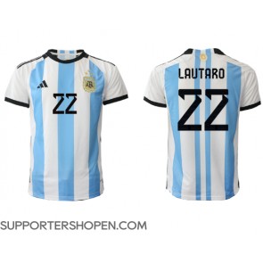 Argentina Lautaro Martinez #22 Hemma Matchtröja VM 2022 Kortärmad